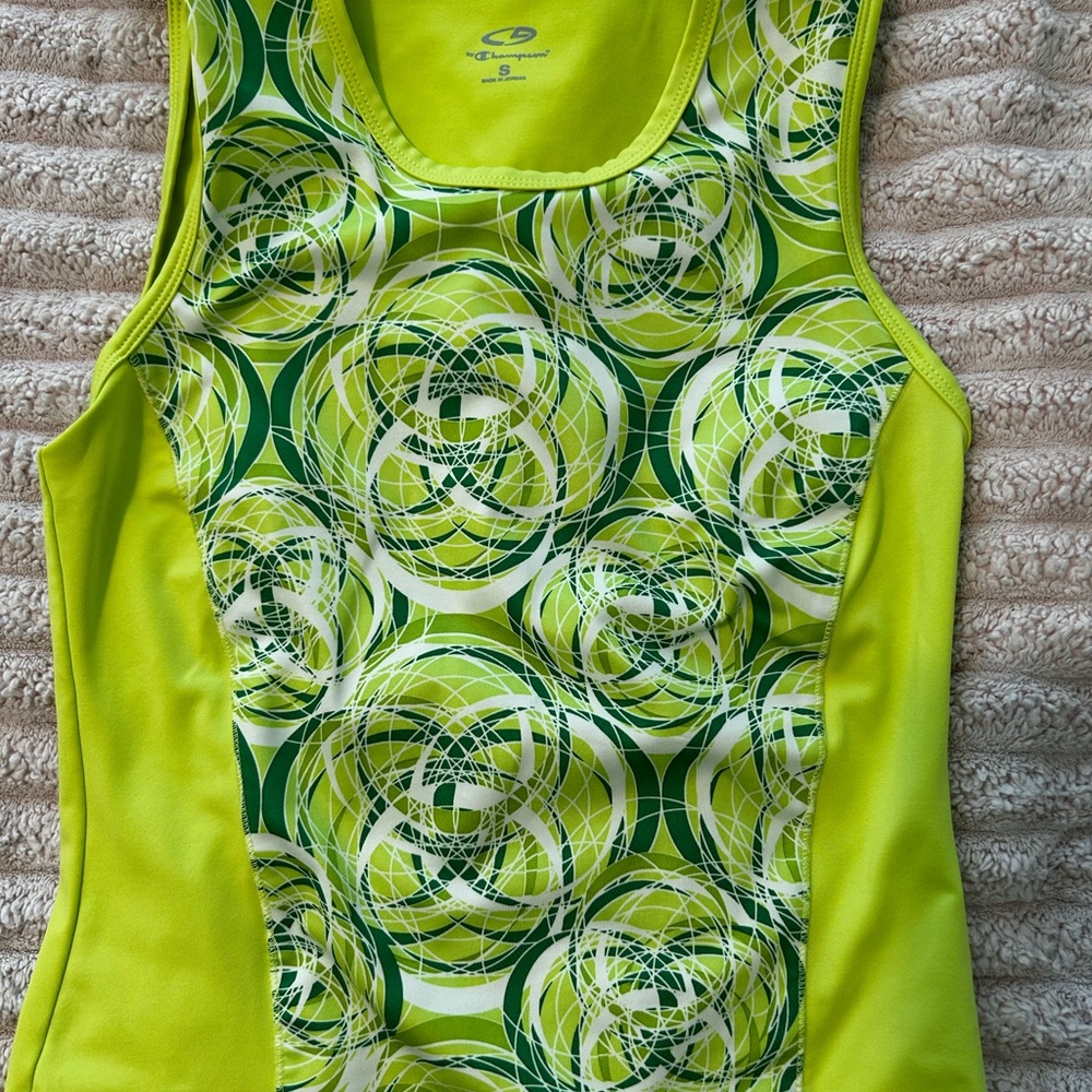 Vibrant Green Patterned Women's Top